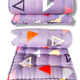 Deevine Craft Soft 5 Inch Thick Cotton Mattress | Foldable Mattress for Floor Sleeping & Relaxation | Single Bed | 3 x 6 ft | Elegant Geometric Purple & Multicolor Design image 2