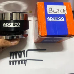 AUTO MT SPARCO Black Quick Release Boss Kit Hub Lock Joint Universal Steering Wheel image 1