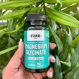 fittr bites Magnesium Glycinate Supplement 1100mg with Zinc Picolinate, Relaxation & Healthy Muscle Function for Women Men - 60 Capsules (Pack of 1, 60) image 2