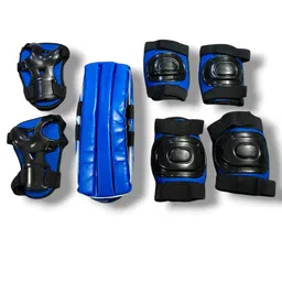 STYRKR Kids Safety Protective Guard (Age Group 6 to 12 Years) Protection Guard Set for Cycling, Skating, Head, Knee, Elbow and Palm Guard Safety Protective Guard Kit (Blue) Set of 7 Pcs (M) image 1