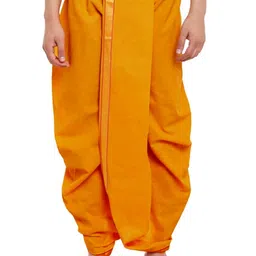 crystal revenue Men's Ethnic Pure Cotton Readymade Dhoti With Golden Lace in Front for Special Occasions Wedding Puja Festival Comfortable Dhoti Free size image 1