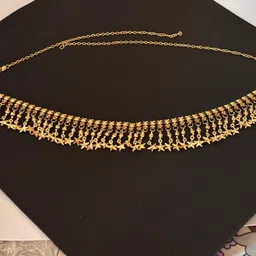 Crystal Rhinestone Waist Chain Belt, Gold-Toned, Adjustable Length, Decorative Fringe Design | Kamarabandh Belly-Chain Tagdi for Women image 2