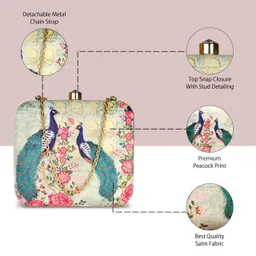 artklim Printed Clutch Bag For Women With Detachable Chain Strap image 4