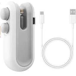 fomoholic 2-in-1 USB Heat Sealer with Cutter – Portable Handheld Food Bag Sealing Machine, Ideal for Plastic Bags, Snacks, Craft Supplies, and More – Compact and Easy to Use image 1