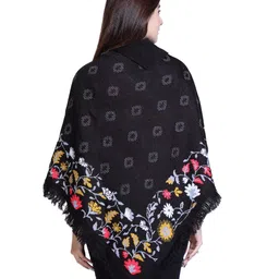 Wool Women's A-Line Short Length Coat Black Free Size image 5