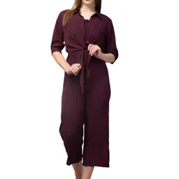 glito Solid Shirt Collar Half Sleeves Jumpsuit For Women image 1