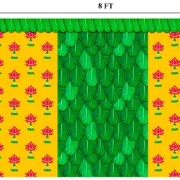 VINAYAKAMART Backdrop Cloth for Decorations, Mehndi, Wedding, Festival Decorations Size 8x5 feet | Pooja Backdrop Decoration Cloth | Wedding Backdrop image 4