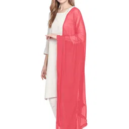 dupatta bazaar Woman's Coral Chiffon Dupatta image 2