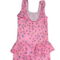 spocco | Swimming Kit for Girls (Age 6-8 Years) with One Piece Frock Style Swimming Costume | Goggles | Cap Ear Plug | Nose Clip | for Swimming Pool, Water Park, School Pool Party, Beach | SC40 image 2