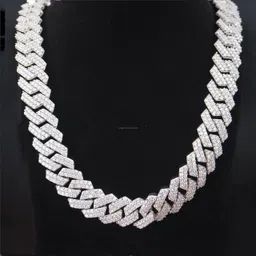 style kraft-jewellery STYLE KRAFT Mc Stan Chain For Boys Mens Cuban Link Chain for Women Girls Necklace Cubic Zirconia American Diamond Hip hop Stylish Rapper Chain Ice Rhinestone Chain 20 Inch image 3