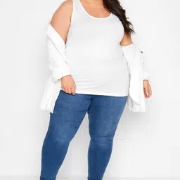 shaperx Plus Size Tank Top for Women Camisole Summer Basic Cotton Udershirts Pack of 1 Plus Size image 3