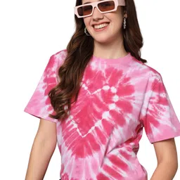 the dry state Women's Loose Fit Half Sleeve Star Tie & Dye T-Shirt image 1