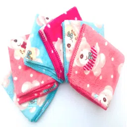 KCR Super Soft Fur Towel Multicolored Hankies for Kids, Children (Pack of 6) image 5