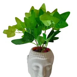 generic MoneyPB2009 Artificial Money Plant with Buddha Pot Pack of 1 PCS image 2