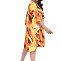 sun-rose fashions TIE DYE PRINTED SHORT BEACH COVER UP KAFTAN CAFTAN image 3