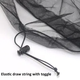 Anvin Mosquito Head Nets Gnat Repellant Head Netting for No See Ums Insects Bugs Gnats Biting Midges from Any Outdoor Activities, Works Over Most Hats Comes with Free Stock Pouches (3pcs, Black) image 4