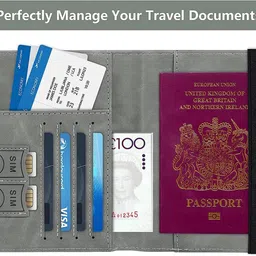 sakar Passport Holder RFID Blocking Passport Sleeve Credit Card Holder with Elastic Band, PU Leather Passport Cover Case Travel Passport Wallet for Women and Men | Multicolor, Pack of 1. image 4