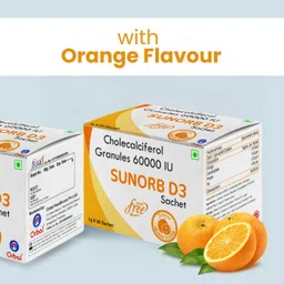 Orbal Vitamin D3 60000 IU - Cholecalciferol Vitamin D Supplement powder for Women & Men | Orange Flavour | Strong Bones | Calcium Absorption | Boosts Immunity | 20 Sachets, image 5