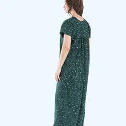 anglina Women's All Over Printed Open Front Cotton Blend Nighty/Maxi/Nightgown/Nightwear WSR-116 image 2