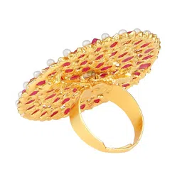 asmitta Gold Toned Adjustable Ring for Women & Girls image 4