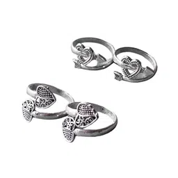 kp jewels Women & Girls Metal Fancy Glossy finish Toe Ring Adjustable Bichiya/Leg Finger Ring-Combo-2 (A_C_P_110730_Silver) image 1