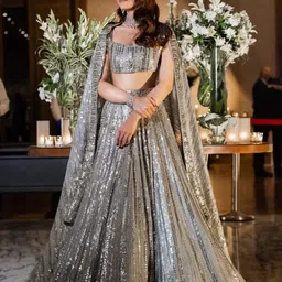 Girl's fashion Hub's lehenga choli with dupatta set for women, Georgette fabric with sequence work image 2