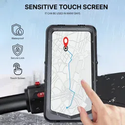 VELOVISTA - Bike Mobile Holder Waterproof with 360° Rotation | Handlebar and Mirror Phone Holder Mount for Bikes | Cycle | Scooty | Ideal for GPS Navigation | Rainproof | Anti Vibration | Black image 4