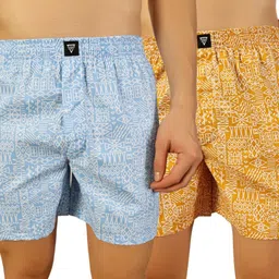 thomas scott Men's Cotton Printed Regular Boxer Shorts(Pack of 2) image 1