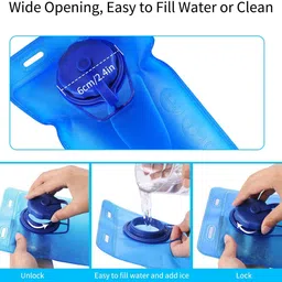 PROBEROS Premium Anti-Bacteria Material Hydration Upgraded Leak Proof Water Reservoir Hydrating Bladder for Hiking Cycling, Running (Blue, 13.8'' x 6.8'') image 3