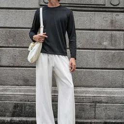dockstreet Men's/Unisex Open Bottom Drawstring Pure Cotton Stretchable Baggy Jogger Pants image 5