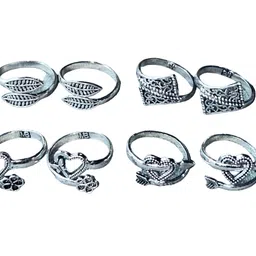 kp jewels Women & Girls Metal Fancy Glossy finish Toe Ring Adjustable Bichiya/Leg Finger Ring-Combo-4 (A_C_P_110823_Silver) image 1