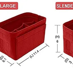 Advance Geotextiles Women Felt Purse Organizer Insert for Ladies Handbag, Tote, Hobo Bag Storage Purse Divider, Multiple Storage Compartment - Red(8.85x4.5x5.5) inch (Small) image 4