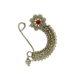 anuradha art jewellery Anuradha Art Oxidized Finish Adorable Clip On Nath | Maharashtrian Jewellery for Women & Girls [Press On Nath] image 1