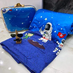 blenzza deco Blenzza Deco™ Glace Cotton Single Bed Reversable Babies & Kids Comforter,200 GSM(Size-60x90 Inches) (Astronauts) image 4