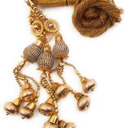 simka SIMKA® Golden Dori Hande made Punjabi Paranda/Traditional Parandi for Women & Girls/Braid Tassles/Hair Extension/Choti/Ethnic Hair Accessories (1 piece) image 1