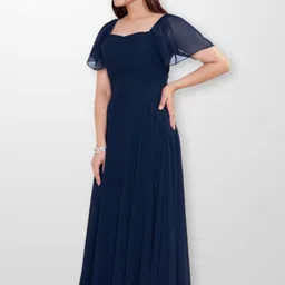 nityanta fab Women's Georgette Wrap Maxi Gown image 2