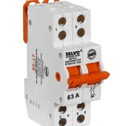 SELVO 63A DOUBLE POLE MINI CHANGEOVER SWITCH DISCONNECTOR image 1