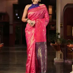 Mitera Woven Design Zari Silk Blend Banarasi Saree-image-54