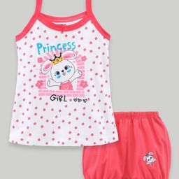 Cucumber Singlet Sleeves Inner Wear Set Princess Print - Red-picture-7