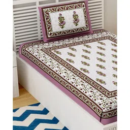 UniqChoice Pure Cotton Jaipuri Single bed sheet With 1 Pillow Cover image 3