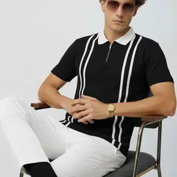 Try This Men Striped Polo Collar 1 T-shirt-image-1