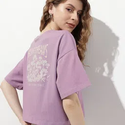 glitchez Minimalist Essence Lone Floral Boxy Crop T-shirt-image-18