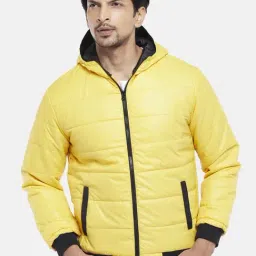 People by Pantaloons Yellow Regular Fit Quilted Hooded Jacket-image-21