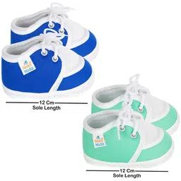 NESKA MODA Unisex Kids Pack of 2 Solid Cotton Booties image 2