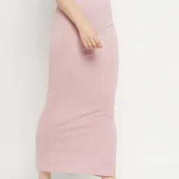 Secrets By ZeroKaata Mauve Plain Saree Shapewear image 4