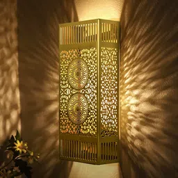 Homesake Gold-Toned Metal Rectangle Shaped Wall Lamp-image-89