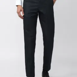 Van Heusen Black Regular Fit Checks Trousers-picture-42