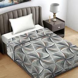 FABINALIV Grey & Blue Woollen AC Room 300 GSM Single Bed Blanket-picture-41
