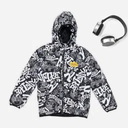 Pantaloons Junior Boys Jet Black Printed Jacket-image-22