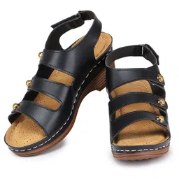 KALINI Party Wedge Sandals with Laser Cuts image 2